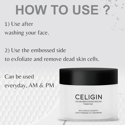 CELIGIN Brightening Peeling Toner Pad