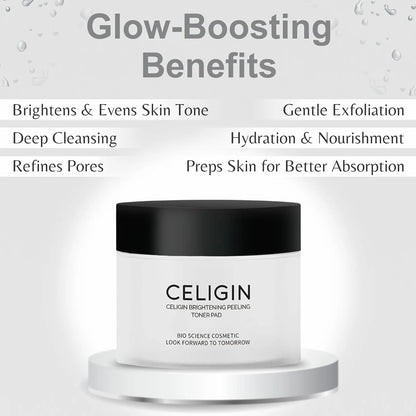 CELIGIN Brightening Peeling Toner Pad